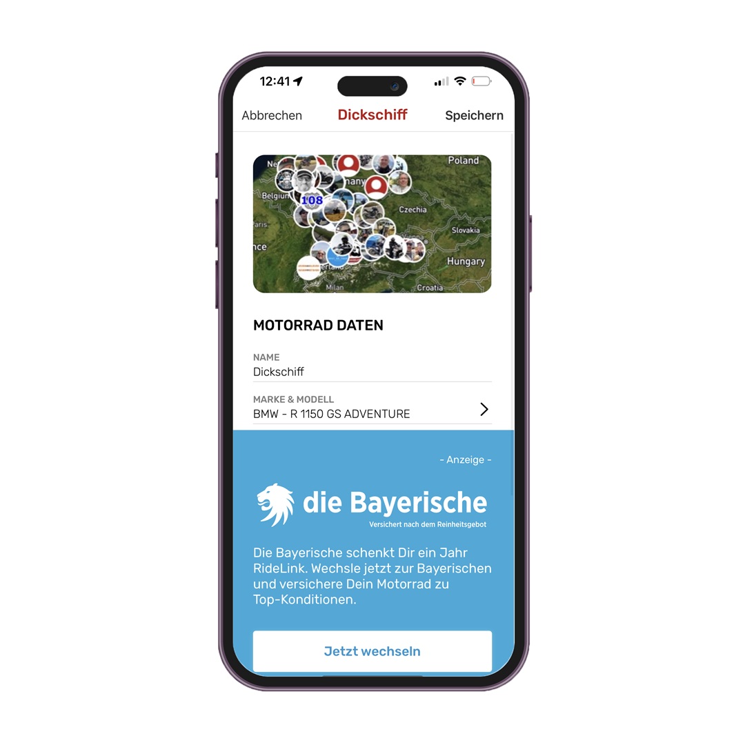 RideLink Gruppen Navigation