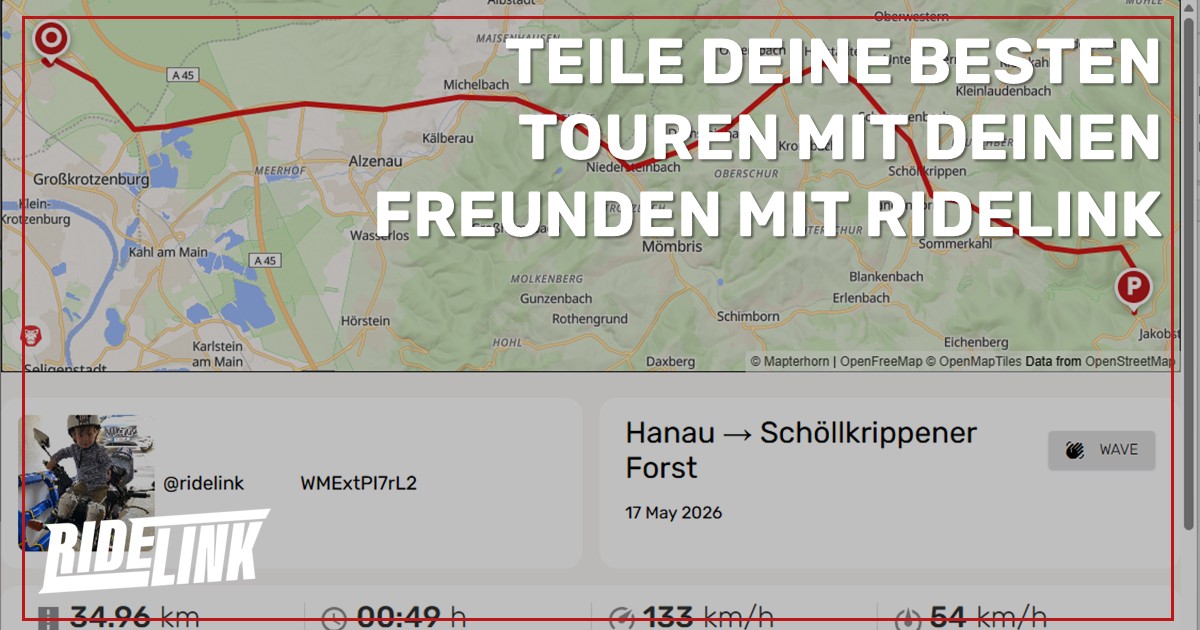 Teile Deine besten Ausfahrten mit Deinen Freunden.